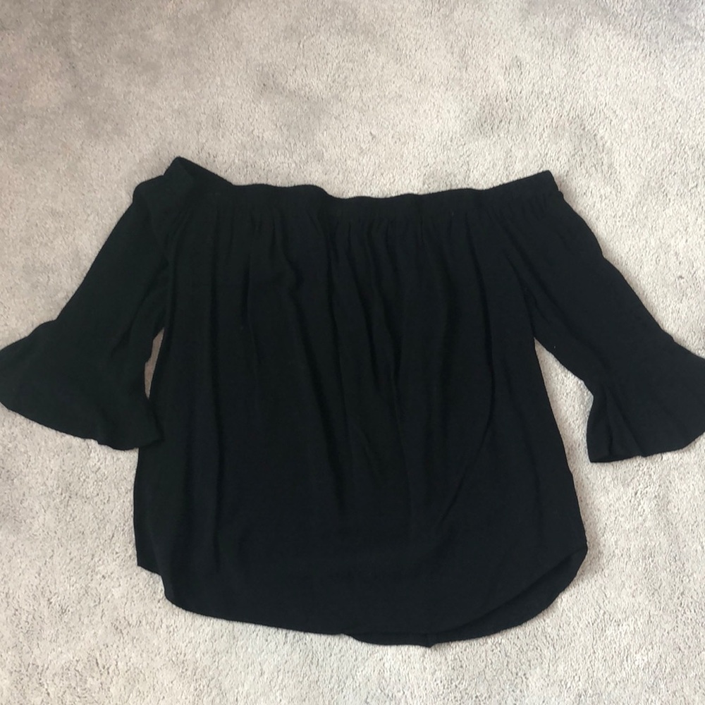 Black off the shoulder blouse